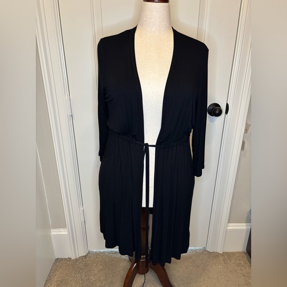 Torrid Black Long Open-Front Cardigan - Picture 3 of 8